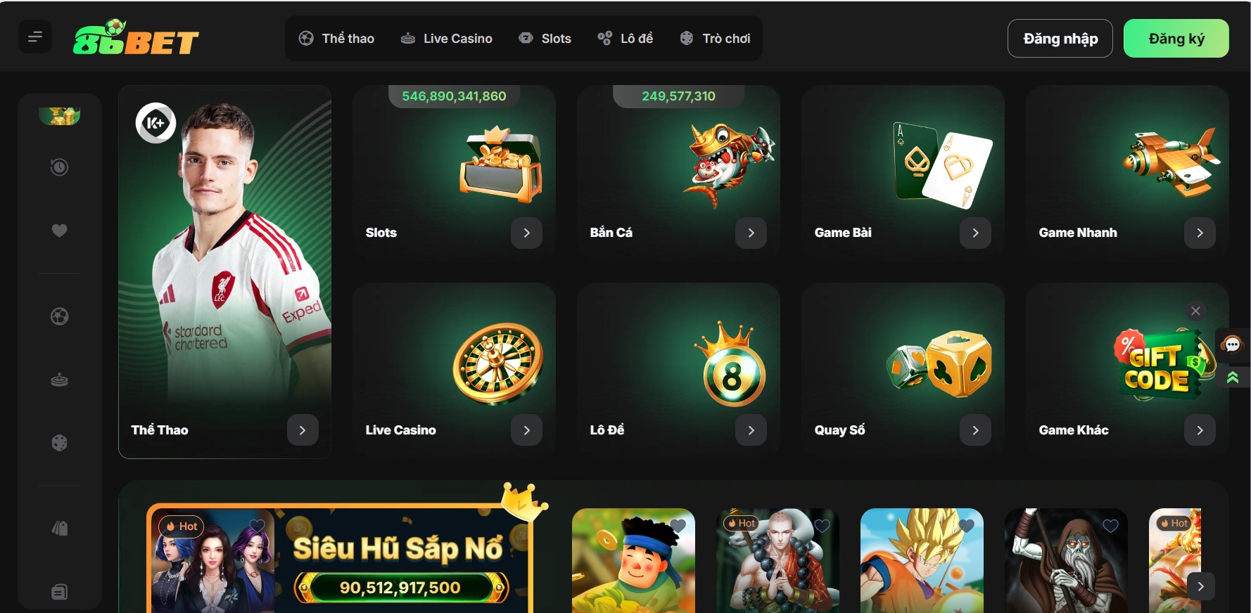 Sân chơi được đầu tư chỉnh chu về dịch vụ và sản phẩm cá cược